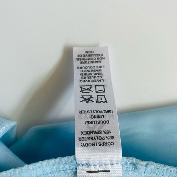 Kyodan | Blue Glass Longline Mock Neck Bikini Watercolor Flower NWT L - Picture 6 of 13